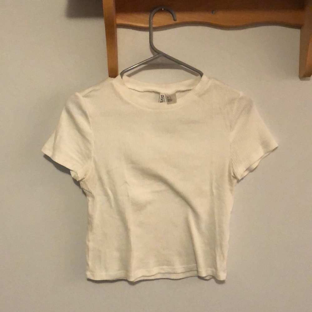 H&M white crop T-shirt